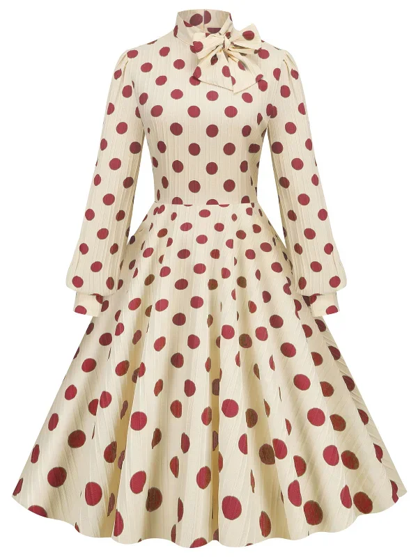 1950s-polka-dots-bowknot-swing-dress