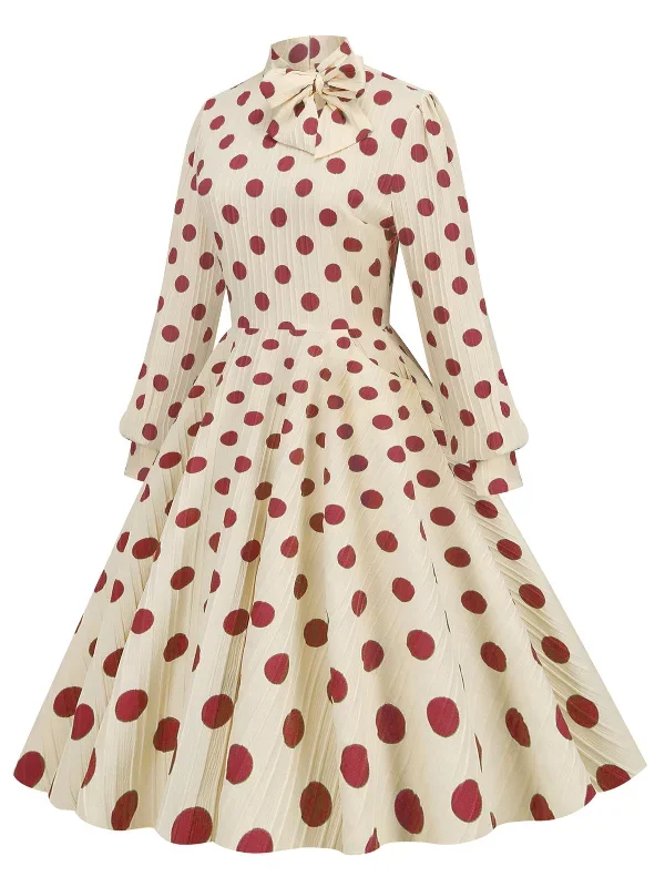 1950s-polka-dots-bowknot-swing-dress