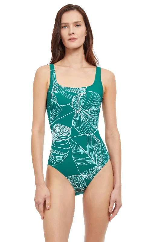 GOTTEX NATURAL ESSENCE  SQUARE NECK ONE PIECE SWIMSUIT