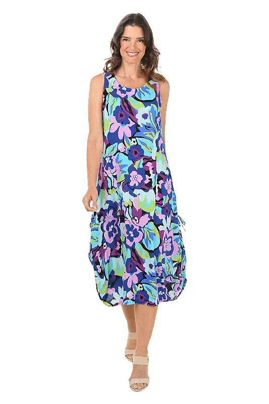 Flower Pop Sleeveless Convertible Patio Dress