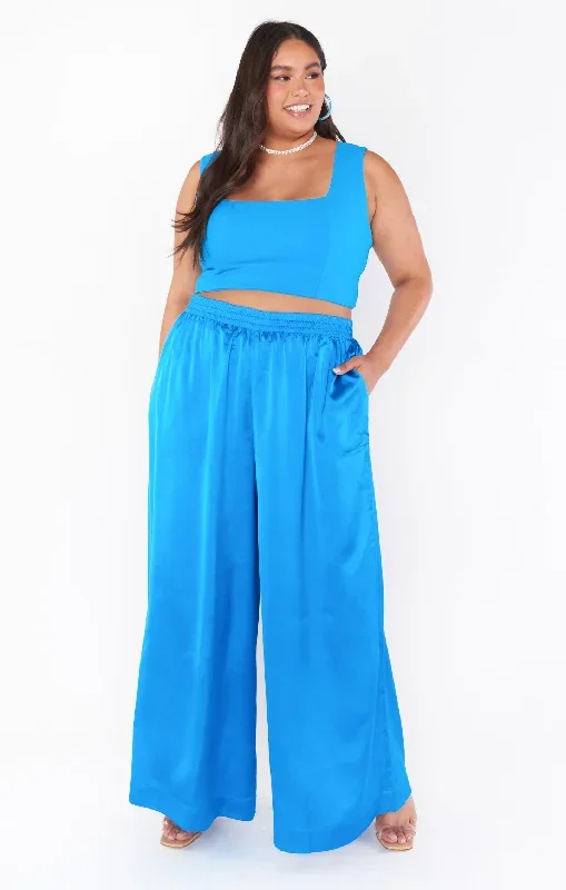 Ansley Crop Top ~ Blue Stretch