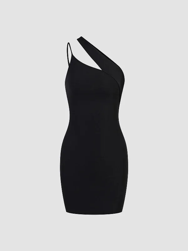 TastyHottie - Asymmetric Halter Bodycon Short Dress