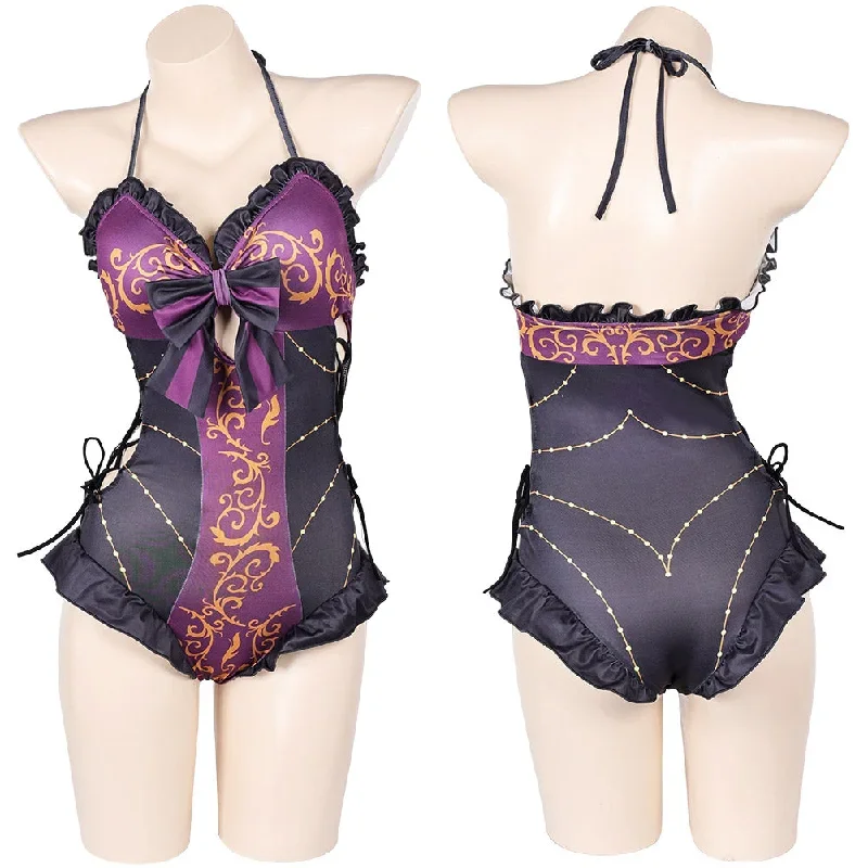 Baldur's Gate Game Astarion Women Purple Sexy Swimsuit Party Carnival Halloween Cosplay Costume Original Design