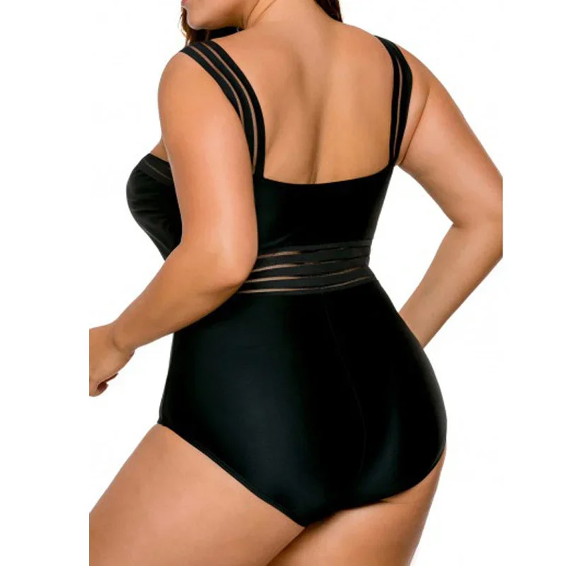 big-size-sexy-bandage-black-swimwear