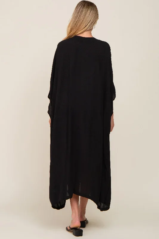 black-open-front-long-maternity-coverup