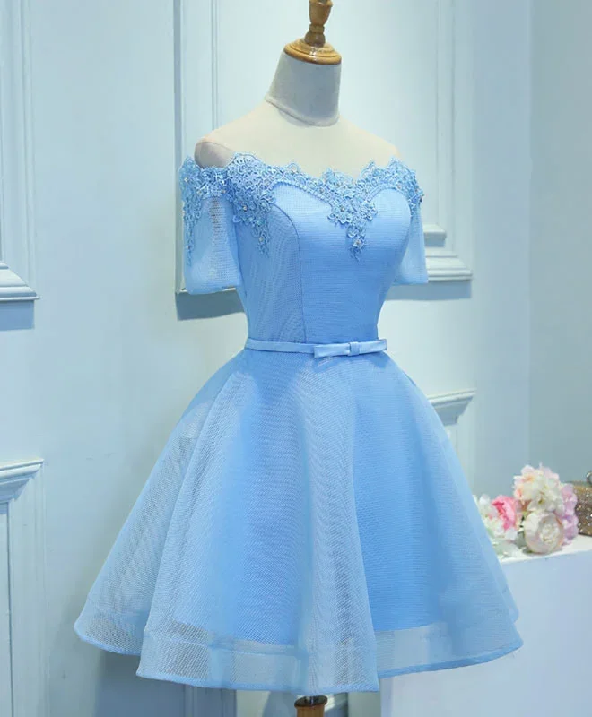 blue-a-line-tulle-short-sleeve-lace-short-prom-dress-formal-dress