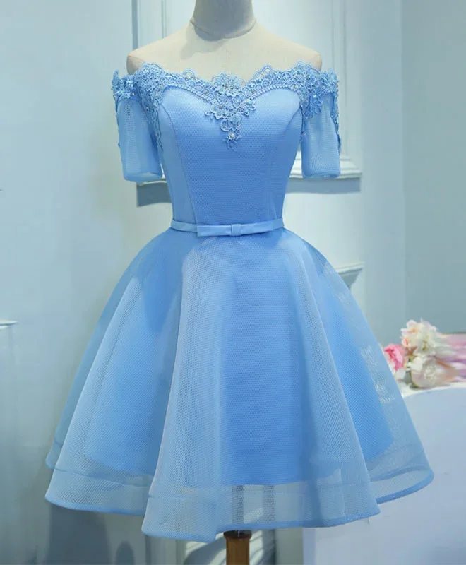 blue-a-line-tulle-short-sleeve-lace-short-prom-dress-formal-dress