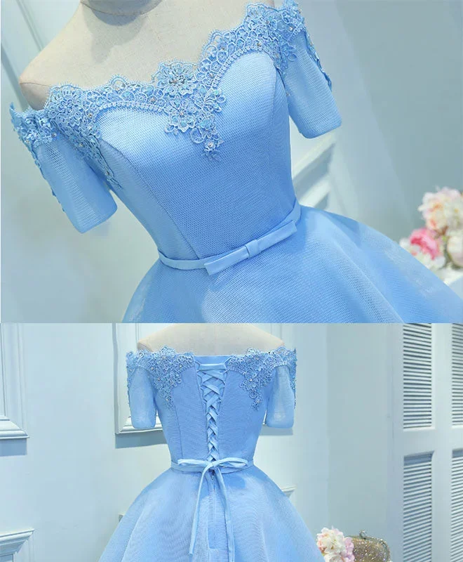 blue-a-line-tulle-short-sleeve-lace-short-prom-dress-formal-dress