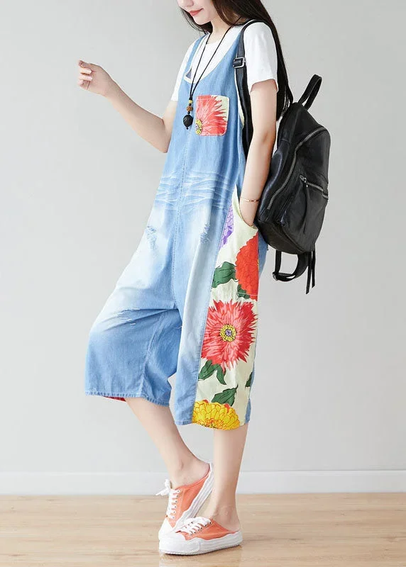 bohemian-light-blue-oversized-patchwork-print-cotton-denim-jumpsuits-summer