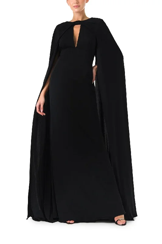 cape-sleeve-gown-noir