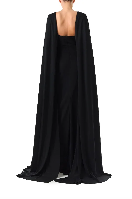 cape-sleeve-gown-noir