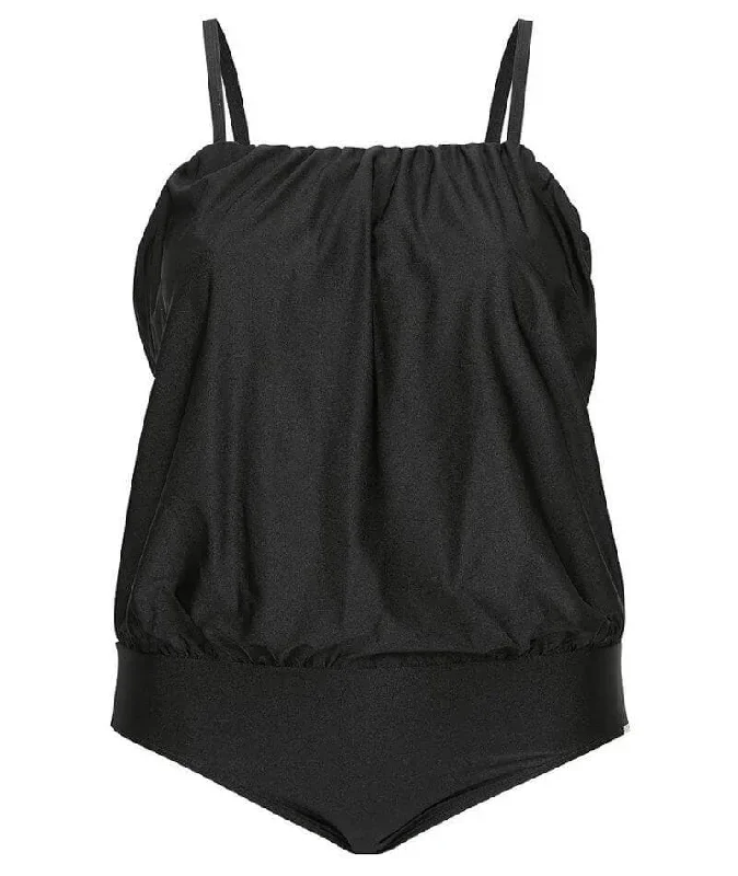 capriosca-flouncy-bandeau-one-piece-swimsuit-black