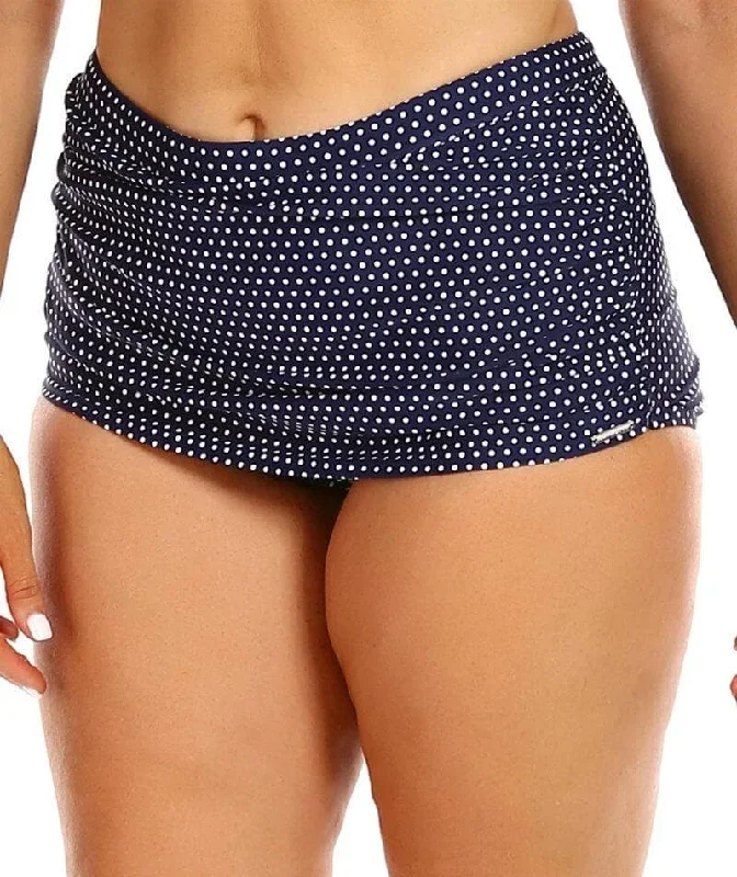 capriosca-ruched-skirted-pant-navy-and-white-dots