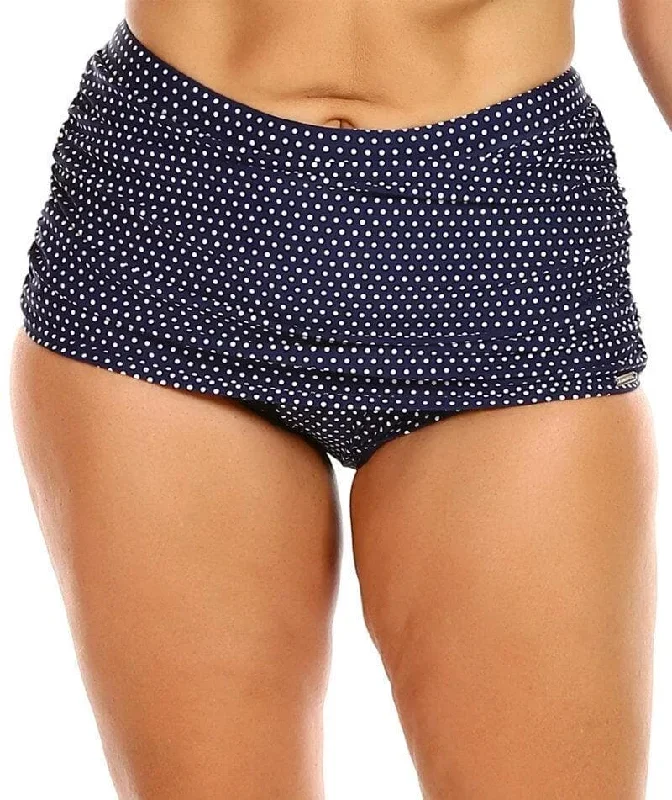 capriosca-ruched-skirted-pant-navy-and-white-dots