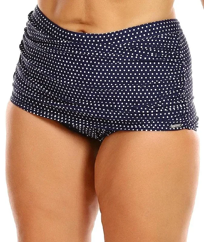 capriosca-ruched-skirted-pant-navy-and-white-dots