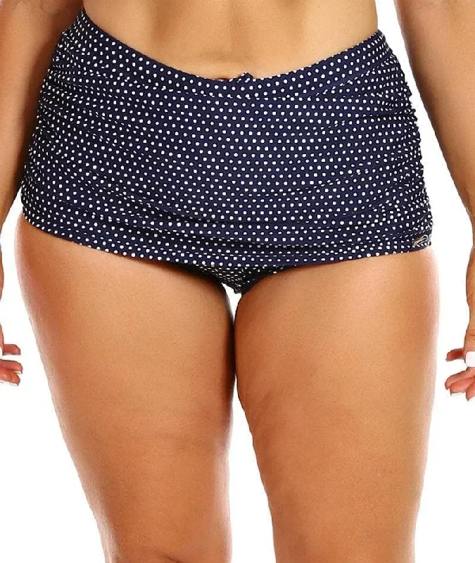 capriosca-ruched-skirted-pant-navy-and-white-dots