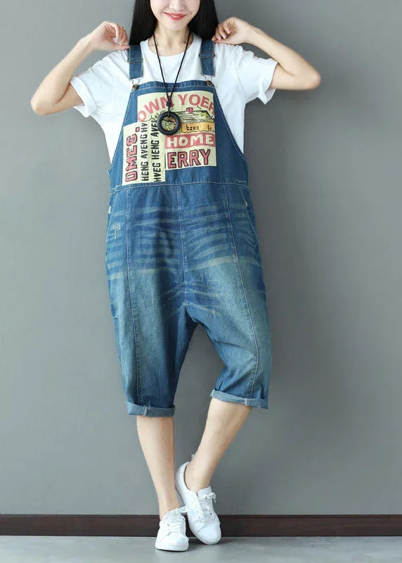 casual-blue-oversized-applique-cotton-denim-jumpsuit-spring