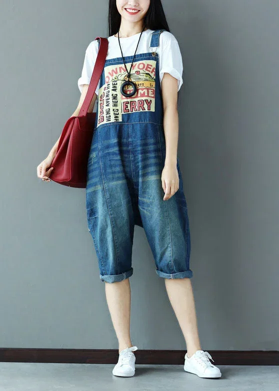 casual-blue-oversized-applique-cotton-denim-jumpsuit-spring