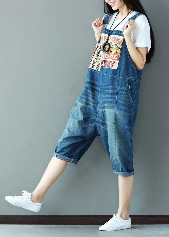 casual-blue-oversized-applique-cotton-denim-jumpsuit-spring