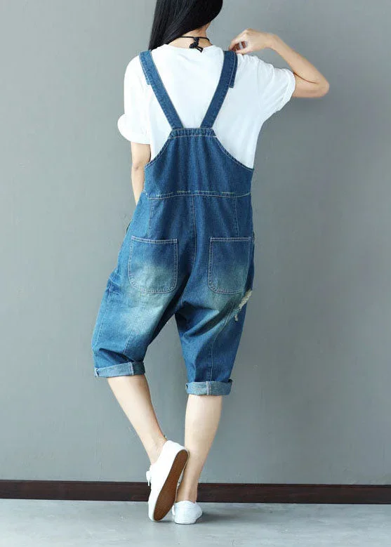 casual-blue-oversized-applique-cotton-denim-jumpsuit-spring