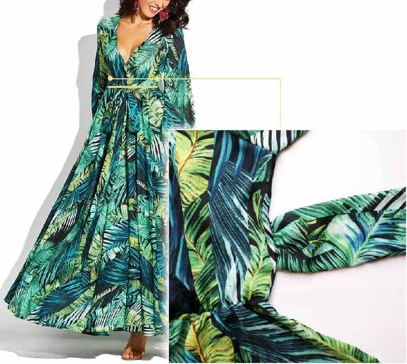 cityhottie-v-neck-leaf-print-maxi-dress