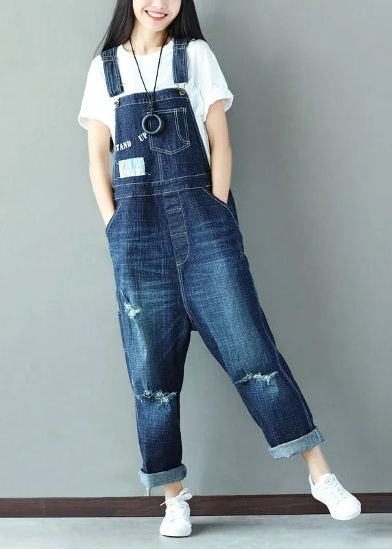 classy-blue-applique-cotton-denim-jumpsuit-ripped-jeans-spring