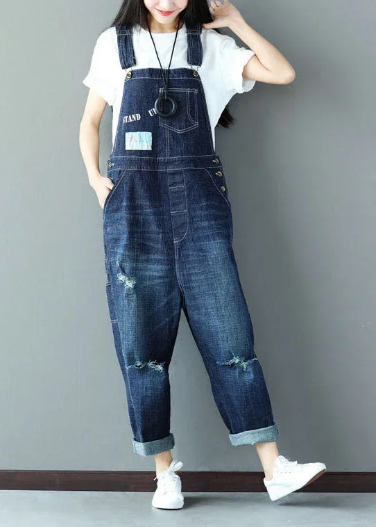 classy-blue-applique-cotton-denim-jumpsuit-ripped-jeans-spring