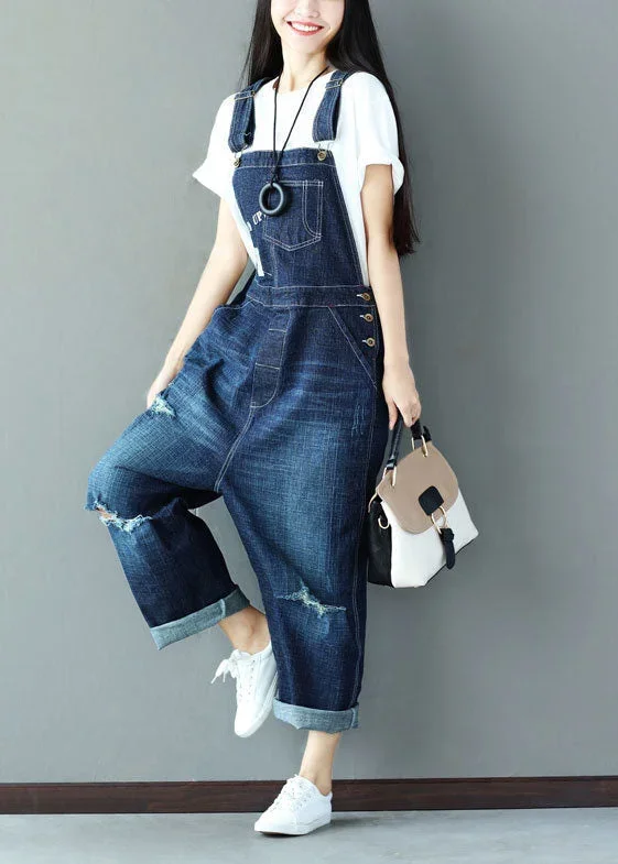 classy-blue-applique-cotton-denim-jumpsuit-ripped-jeans-spring