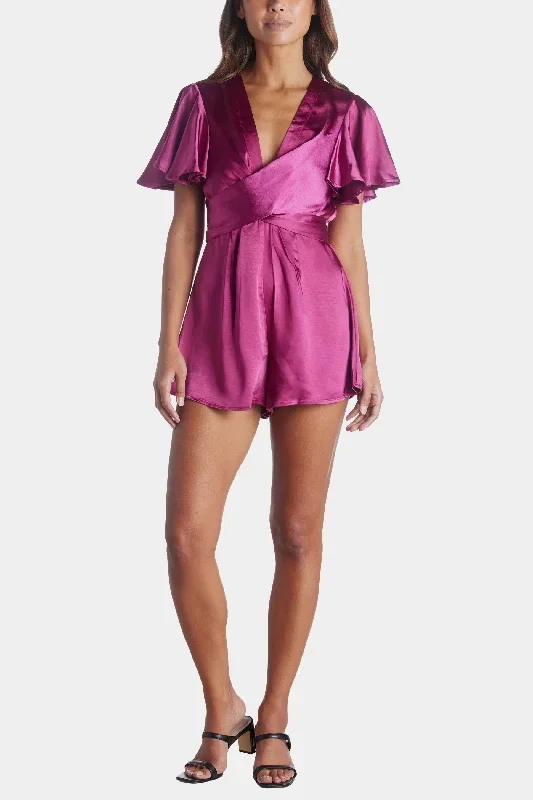 Cross Tie Satin Romper