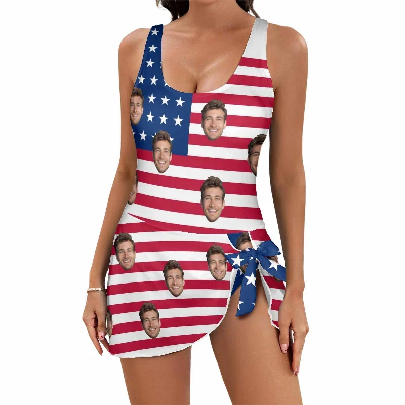 custom-face-american-flag-pattern-womens-one-piece-skirted-swimsuit