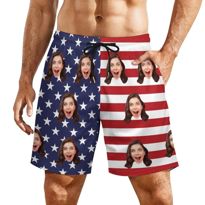 custom-face-american-flag-womens-tankini-sets-mens-beach-shorts