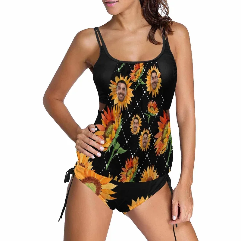 custom-face-flowers-swimsuit-personalized-womens-tankini-top-sets-bikini-two-piece-bathing-suit