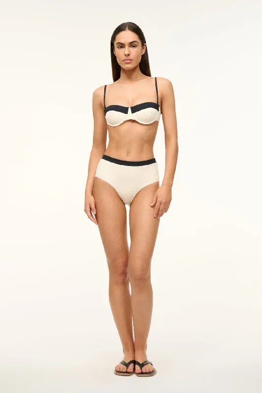 DEVON HIGH RISE BIKINI BOTTOM | IVORY BLACK