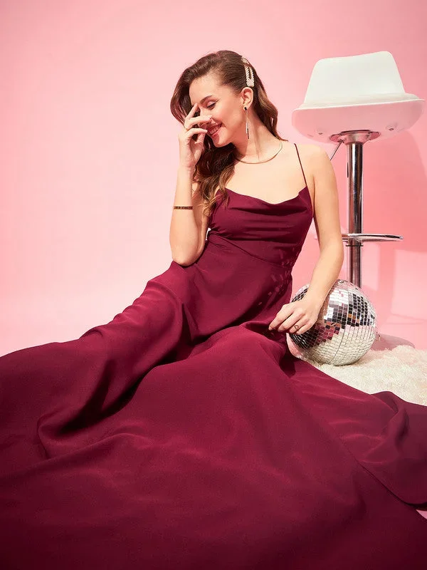 dr6364mr-berrylush-women-solid-maroon-cowl-neck-sleeveless-lace-up-backless-thigh-high-slit-flared-maxi-dress