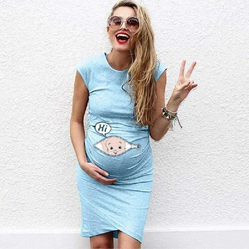 FashionSierra - Fashion Women Sleeveless Pregnant Maternity Bodycon Comfy Dress Nursing Pregnancy Breastfeeding Casual Dress