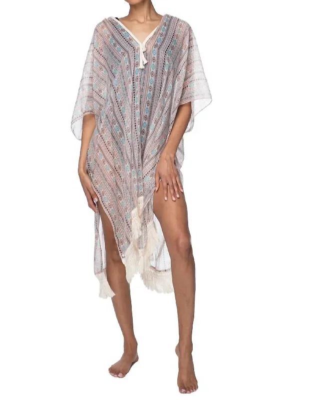 Fringe Kaftan In Through The Dunes, Sand