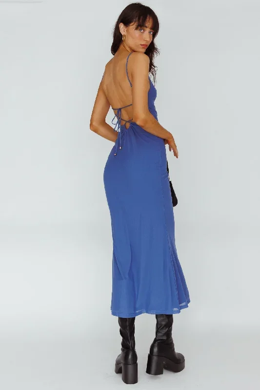 Genova Strappy Back Maxi Dress Midnight Blue