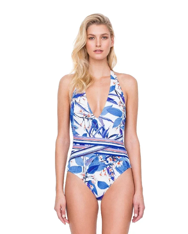 Gottex Sakura Halter Tie Back One Piece Swimsuit