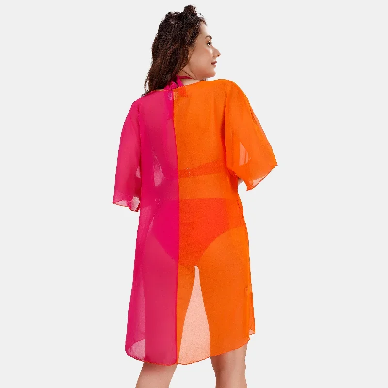 half-and-half-colour-blocked-front-open-kaftan-shrug-cover-up-aqs-3-pink-orange