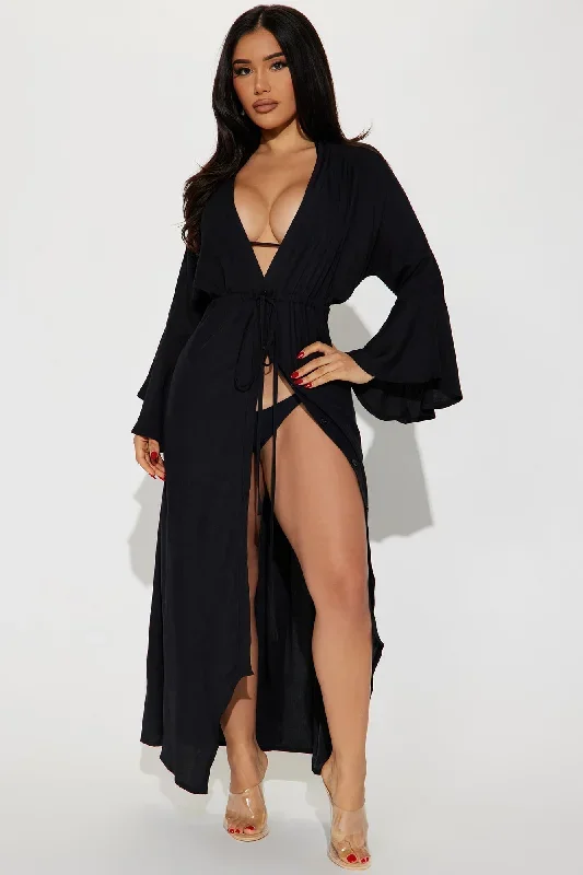 Heather Maxi Cover Up Dress - Black