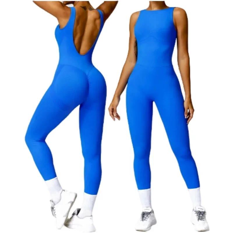 Hollow butt lift one-piece yoga dress 7448  5colors