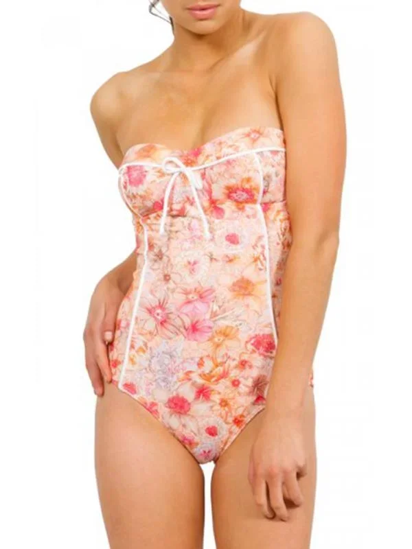 J1564 Piped Bandeau One Piece - Jets