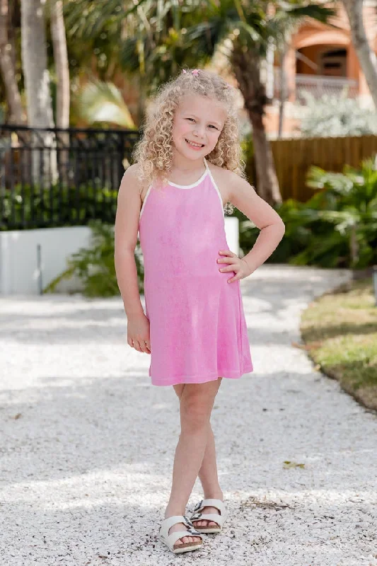 kids-reese-pink-terrycloth-halter-dress