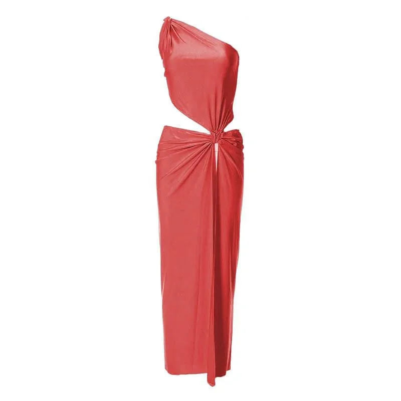 knotted-irregular-one-shoulder-hollow-out-slit-maxi-dress