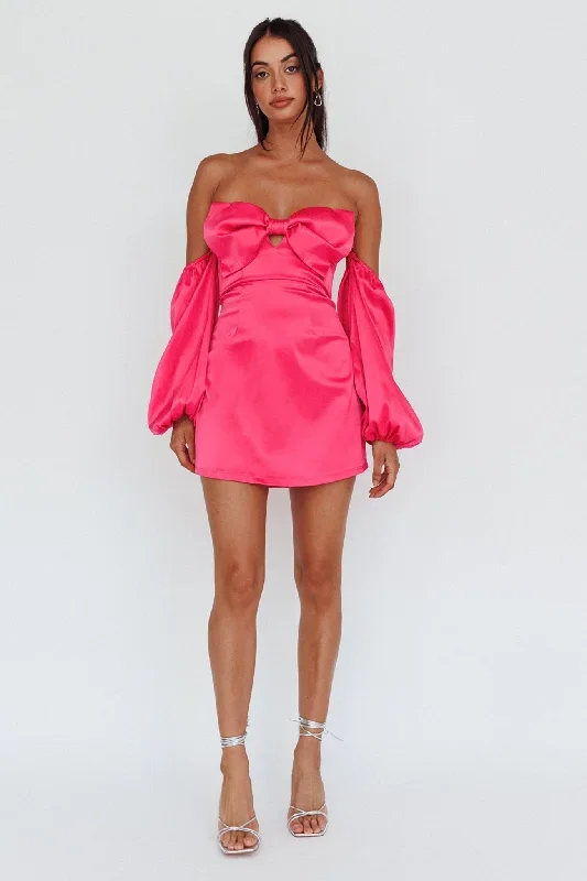 lilly-off-shoulder-bow-mini-dress-pink