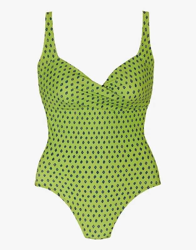 Lima Wrap Front Swimsuit - Lime