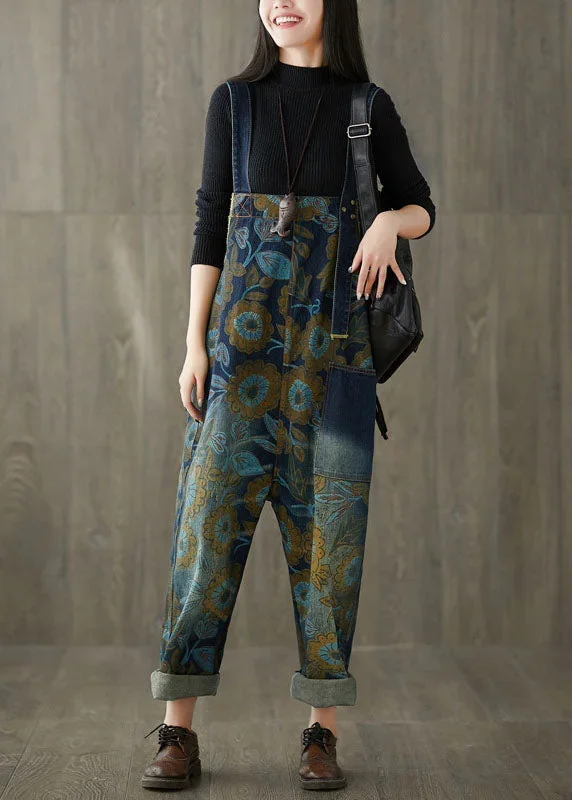 loose-blue-patchwork-print-denim-wide-leg-jumpsuit-spring