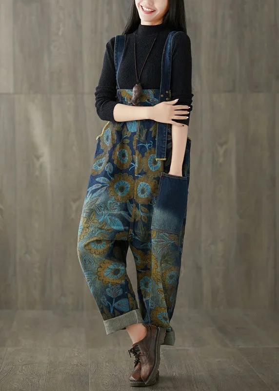 loose-blue-patchwork-print-denim-wide-leg-jumpsuit-spring