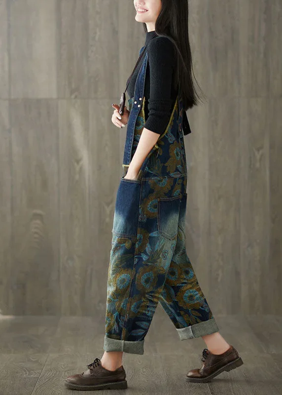 loose-blue-patchwork-print-denim-wide-leg-jumpsuit-spring