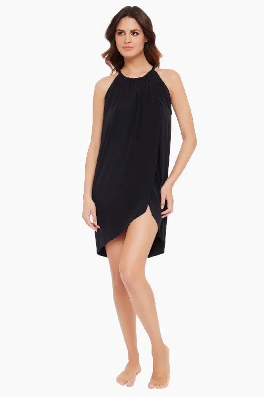 Draped Swim Cover Up Dress